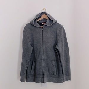 Hudson North Gray Textured Zip Up Hoodie